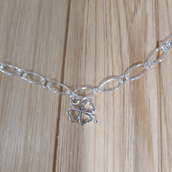 🍀🍀NEW🍀🍀PRETTY!! 925 STERLING SILVER SHAMROCK BRACELET 🍀🍀 - Picture 10 of 15